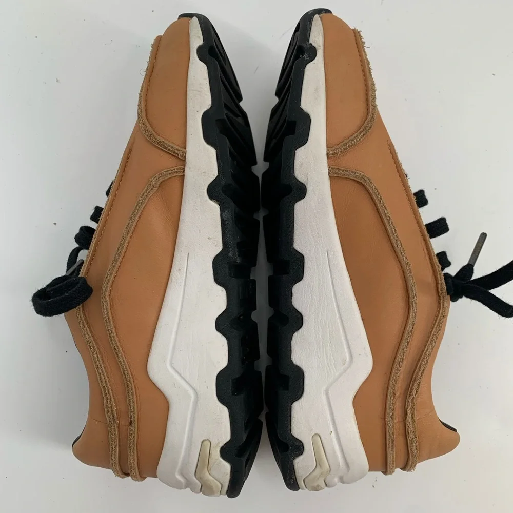Opening Ceremony Tan Leather Sneaker with Black Laces and White Sole